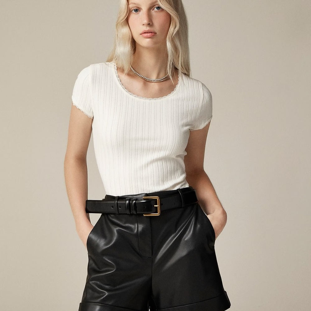 Pointelle Short Sleeve T-shirt